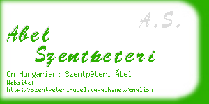 abel szentpeteri business card